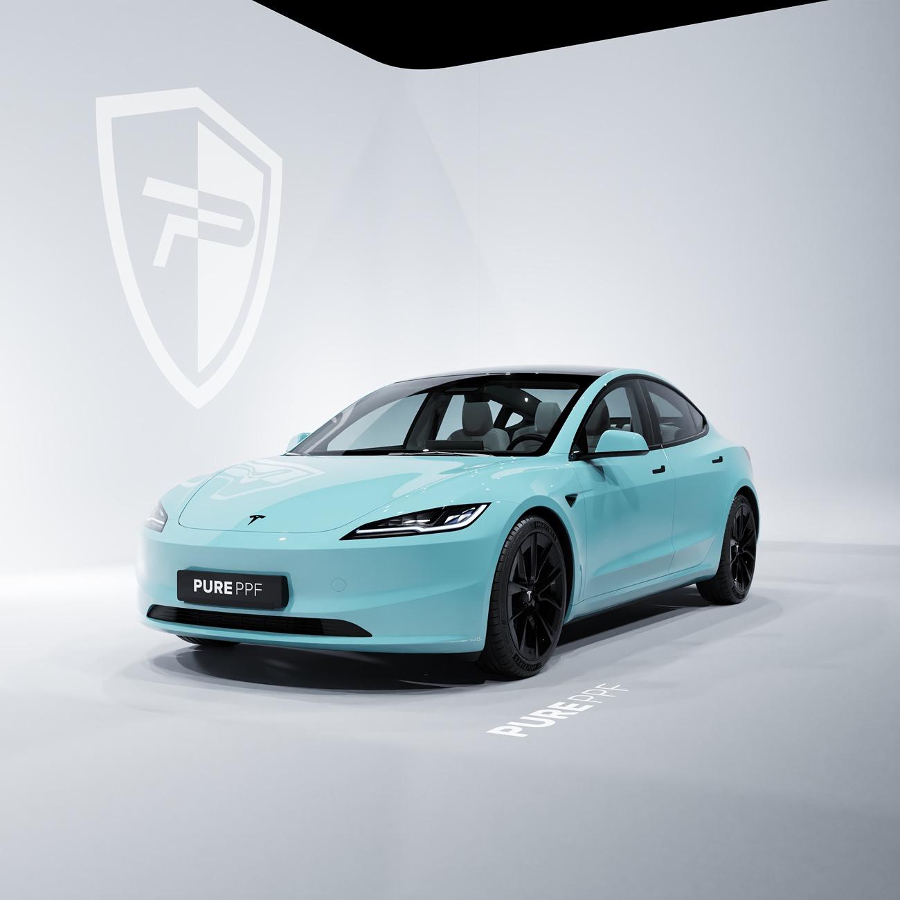 Tesla Model 2 ? Exciting Announcement! Introducing Cybertruckwraps.com powered by PURE PPF with 80 Stunning Color Renders! ? 01 PurePPF Powder Blue.8164