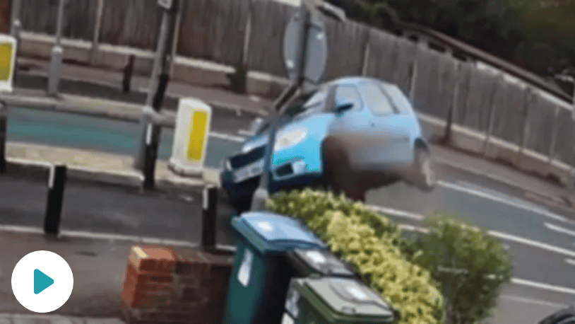 Tesla Model 2 ITV: Crash after crash! Steel bollards 'cause daily carnage' for frustrated drivers 1635450301126