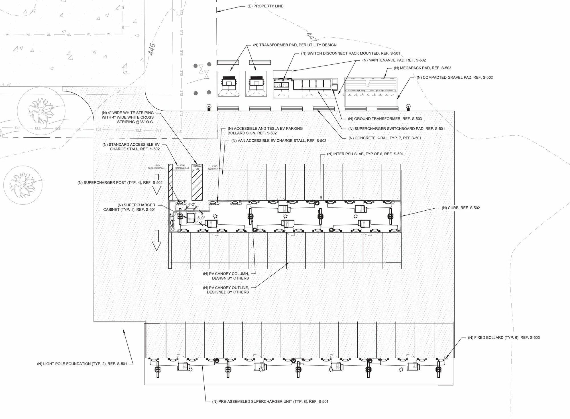 Tesla Model 2 Tesla V4 Supercharger designed station submitted for permitting - in Arizona 1662926783500