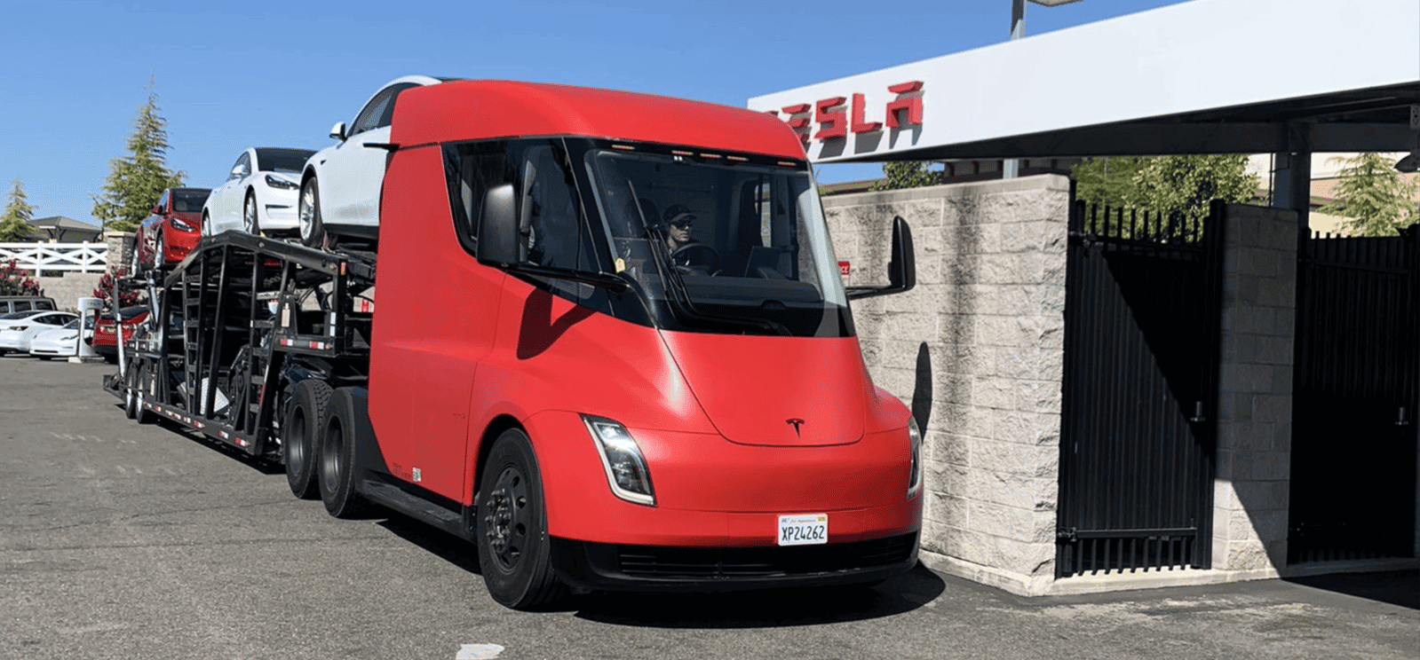 Tesla Model 2 How I want my Cybertruck delivered Semi with Teslas) 1673228982818