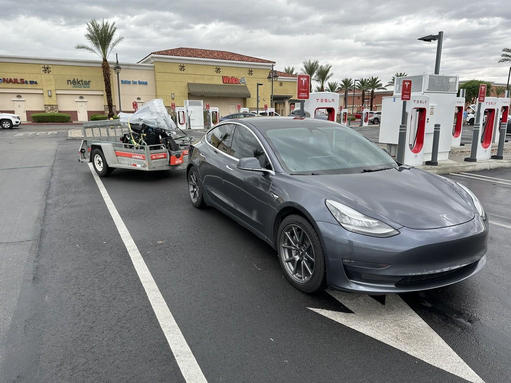 Tesla Model 2 Towing my new Zero electric bike with the Tesla 1692632533671