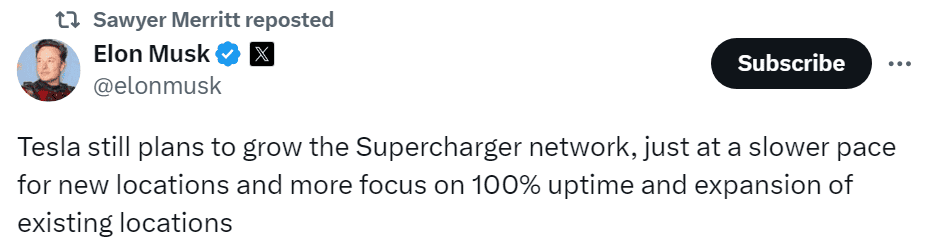 Tesla Model 2 Report: Tesla lays off entire Supercharger team! [Update: Elon Musk says supercharger growth will continue] 1714517971980-d1