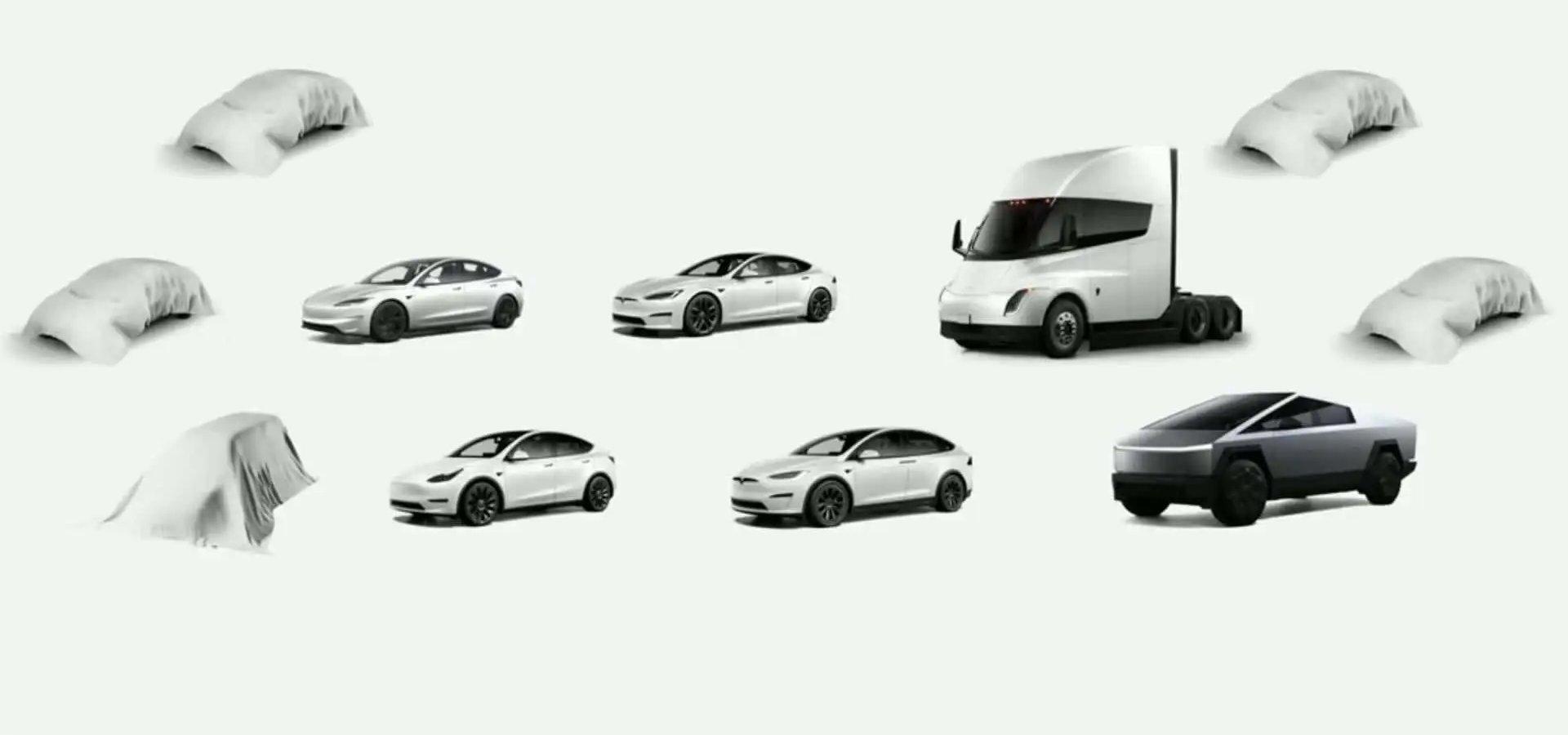 Tesla Model 2 3 future Tesla models teased by Musk -- Cybervan? Cybercab Robotaxi? Model 2? 5newmodels