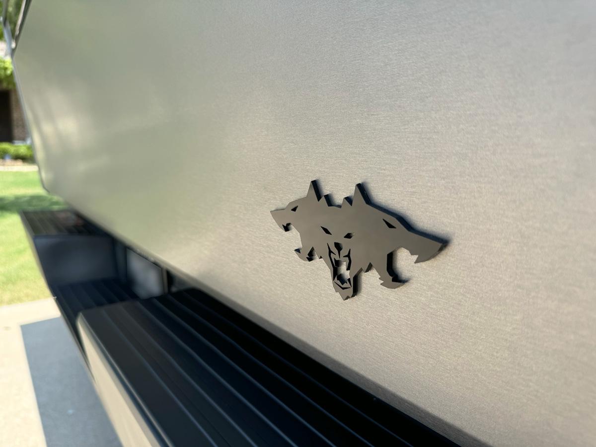 Tesla Model 2 ? Introducing the Cyberbeast 3D Laser-Cut Emblem Badge Gloss Black Acrylic cyberbeast-emblem-gate-quarter-closeu