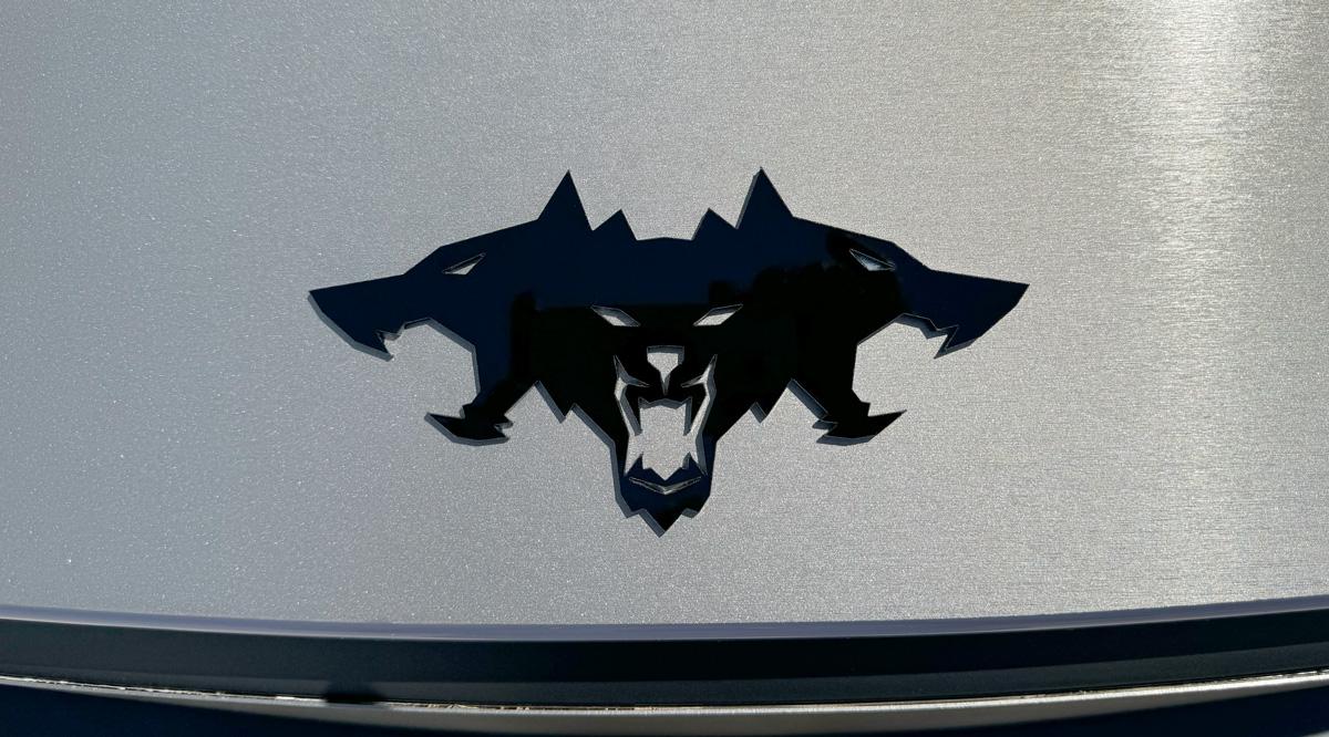 Tesla Model 2 ? Introducing the Cyberbeast 3D Laser-Cut Emblem Badge Gloss Black Acrylic cyberbeast-emblem-hood-overto