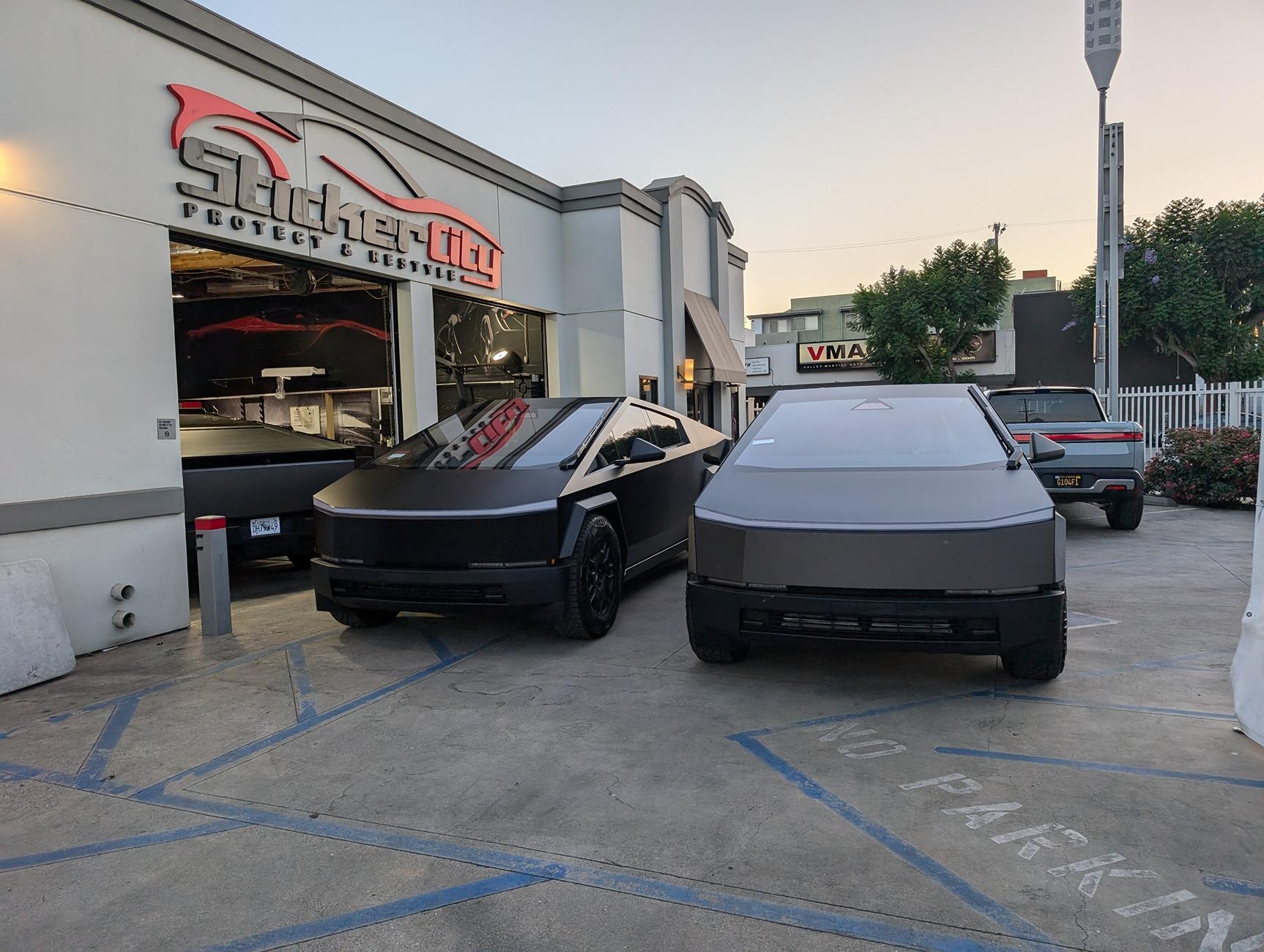 Tesla Model 2 Stickercity Offers $300 Discount for Cybertruck Colored PPF Wrap in Los Angeles LA Cybertruck wraps paint protection film ppf vinyl color change satin black liquid silver sticke