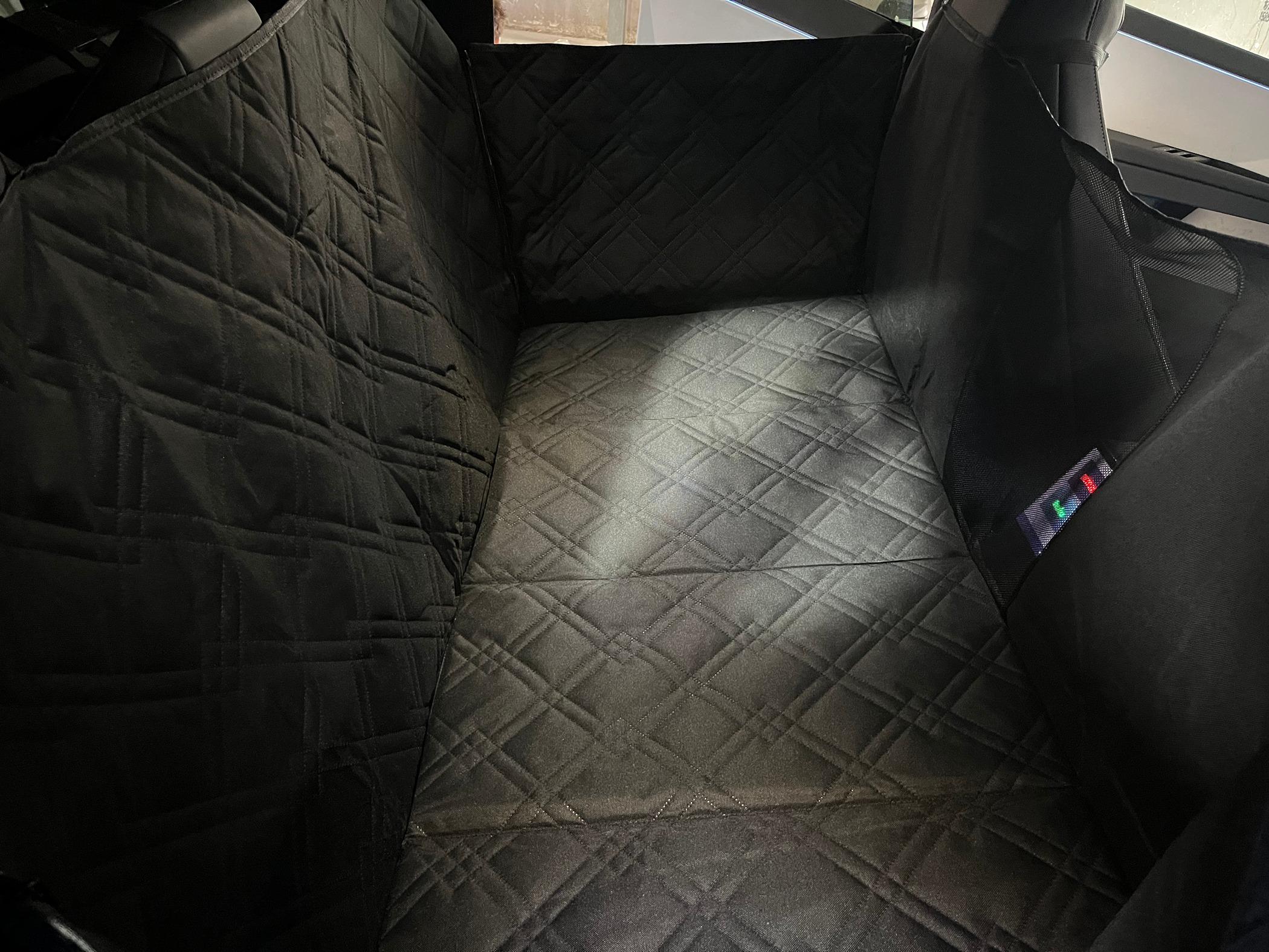 Tesla Model 2 ELECFRESH | Product Testing | Cybertruck Backseat Pet Cover Solution IMG_1653