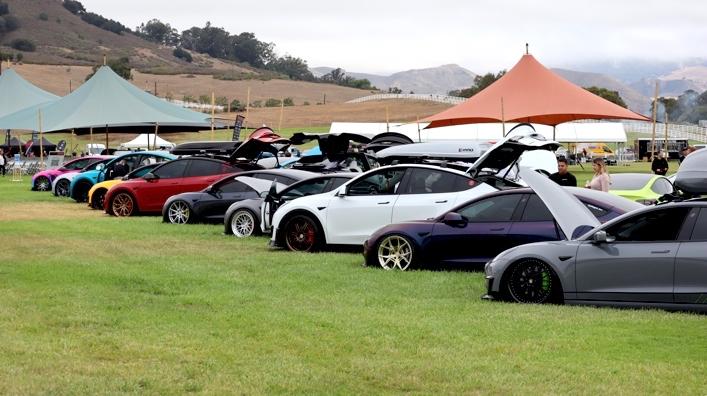 Tesla Model 2 Tesla Owners Takeover San Luis Obispo, CA August 6, 2022 lined up-0005