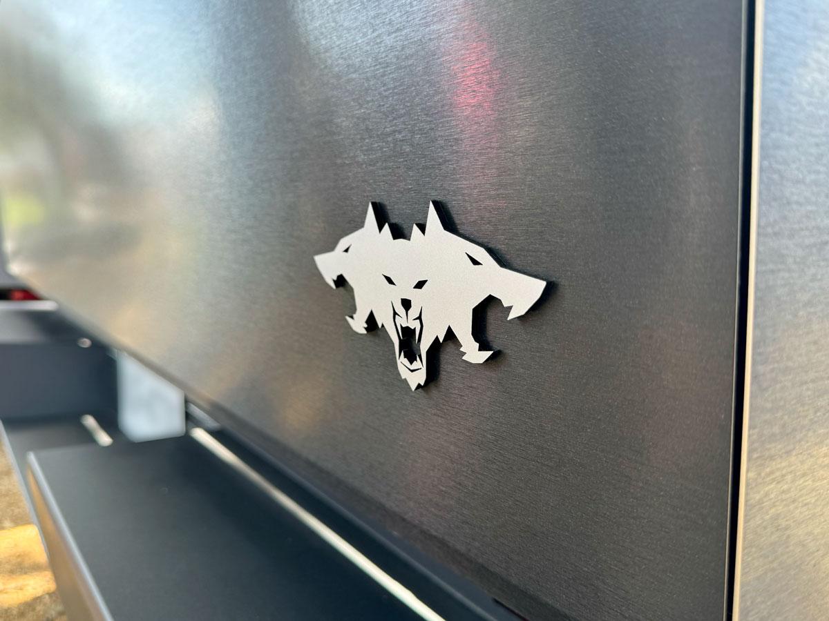 Tesla Model 2 ? Metallic Silver Cyberbeast 3D Laser-Cut Emblems rear-gate-quarter