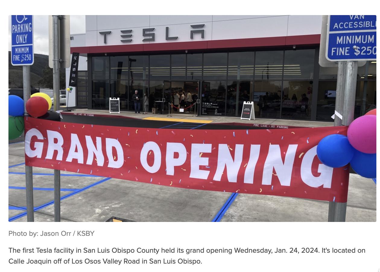 Tesla Model 2 Tesla Dealership/Service coming to San Luis Obispo, California San Luis Obispo County's first Tesla dealership officially opens 2024-01-25 11-41-44