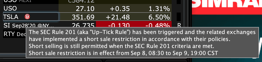 Tesla Model 2 TSLA DOWN -39.45 Pre-market Screen Shot 2020-09-09 at 7.16.54 AM