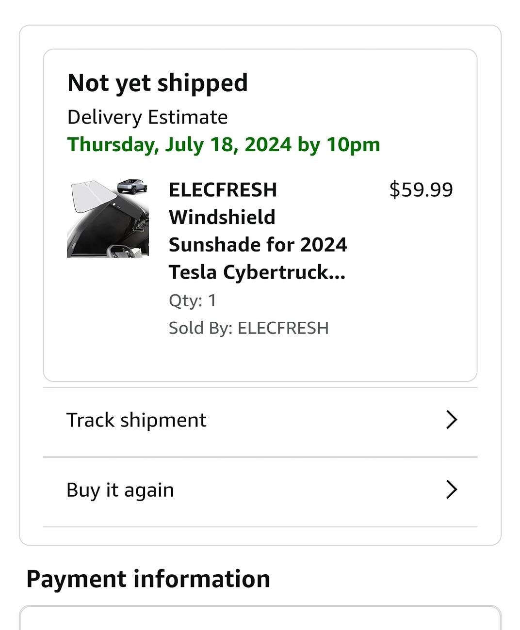 Tesla Model 2 [Elecfresh] Windshield Sunshade For Cybertruck Screenshot_20240714_141618_Chrome