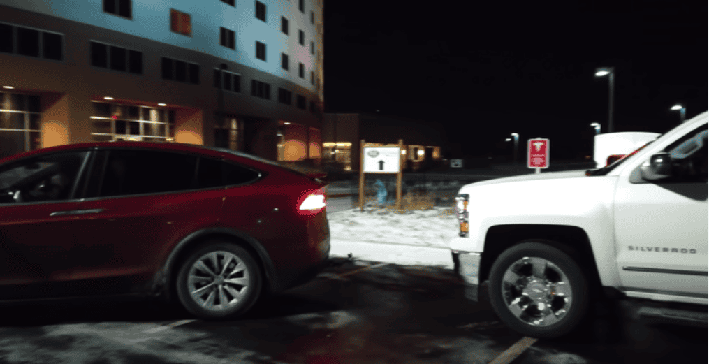 Tesla Model 2 Vehicles that perform "ICE-ing" at Tesla SuperChargers Tow 1