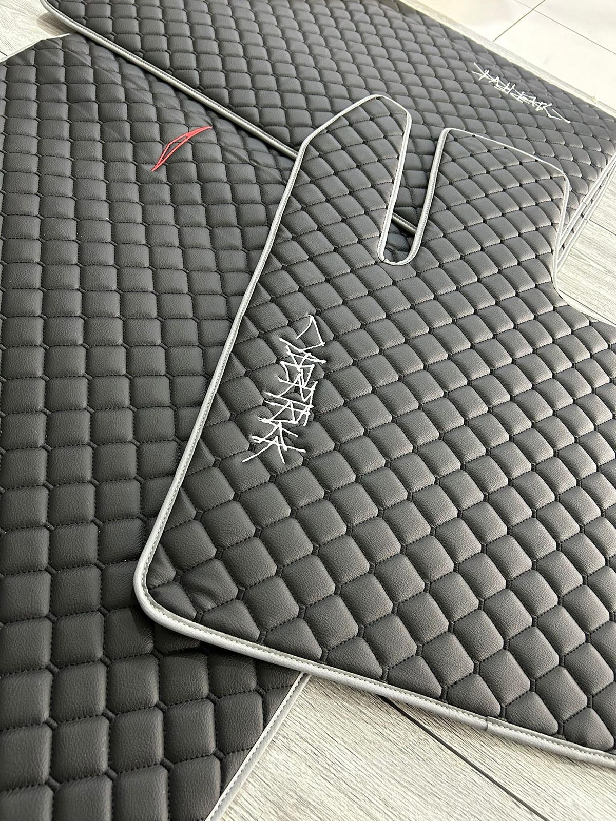 Tesla Model 2 Cybertruck Leather Car Mats Diamond Style with Color Option -- by Premium-CarCover WhatsApp Image 2024-04-20 at 08.52.49