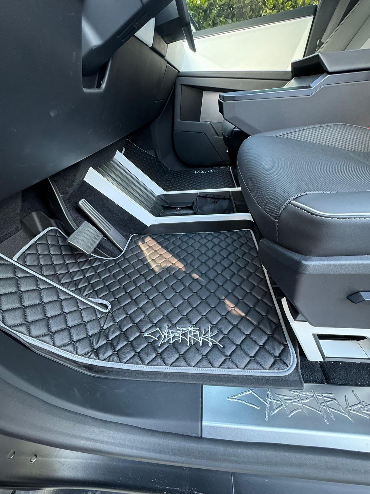 Tesla Model 2 Leather Car Floor Mats in Diamond / Color Options for Cybertruck -- by Premium-CarCover WhatsApp Image 2024-04-27 at 10.47.28